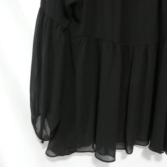 LOVE & LEGEND | size 16 | Elegant Black Sheer Long Sleeve Blouse | Button Front - Picture 13 of 15